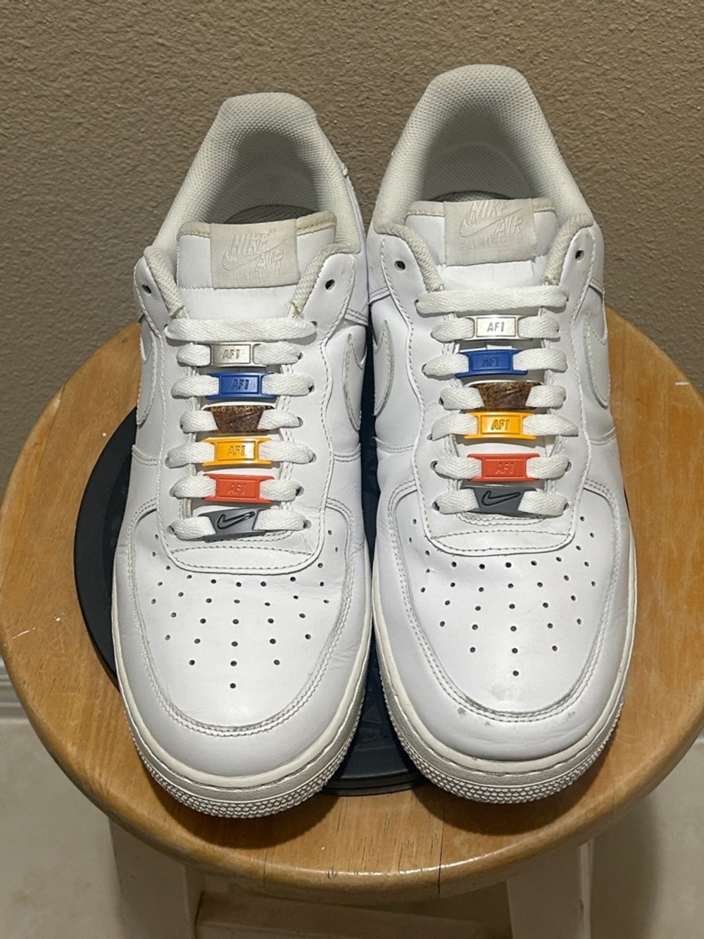 Nike Air Force 1 Low ‘07 White 315122-111 *Customized lace keepers* - Picture 3 of 7